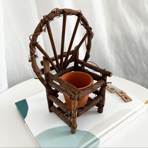 Tiny Twig Chair Planter / Fairy 🧚‍♀️ Garden 🪴/ Farmhouse